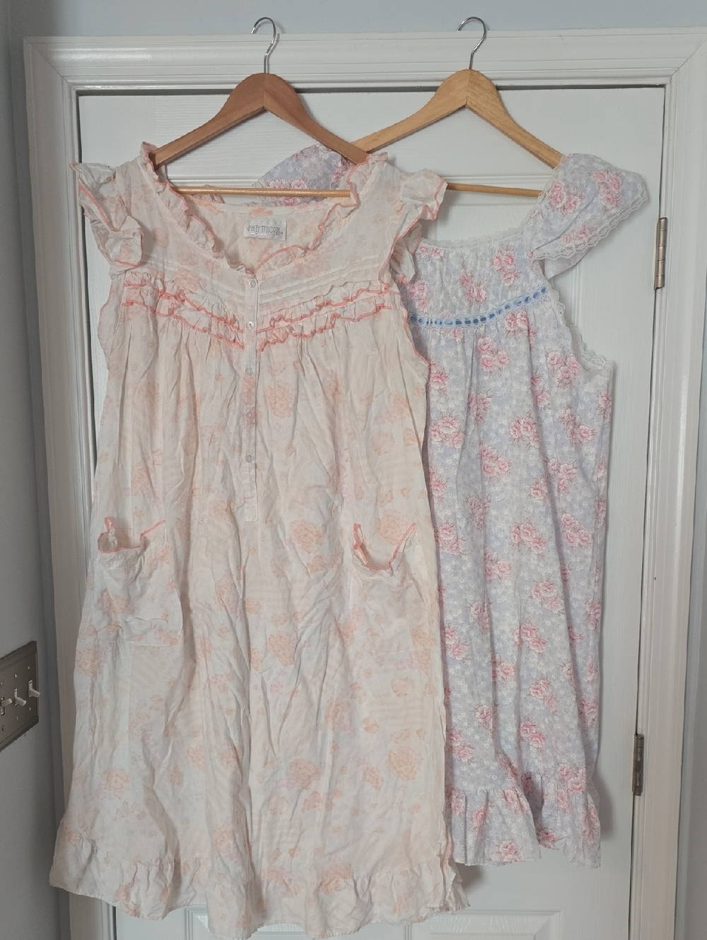 Ashley Taylor Peach and Light Blue Floral Nightgowns